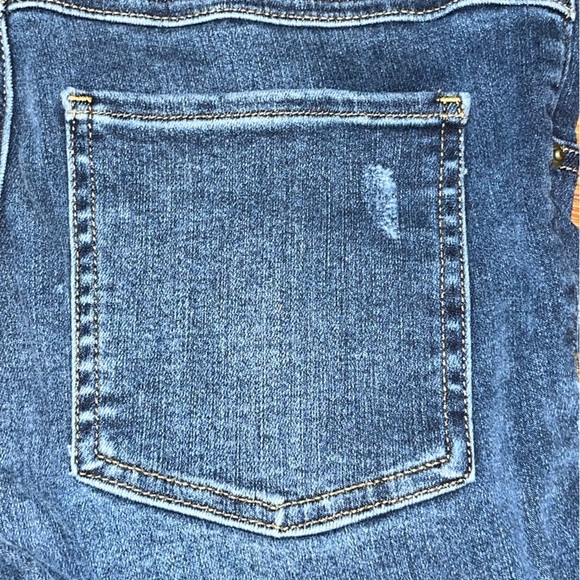 Spanx distressed skinny jeans raw hem size small medium wash blue shapewear - Picture 12 of 15